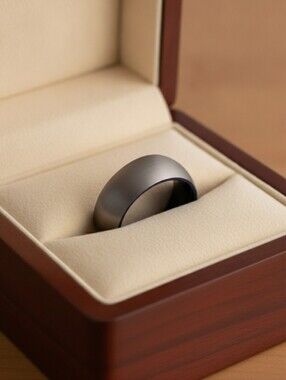 Quality Tungsten Ring With Cobalt Blue Interior